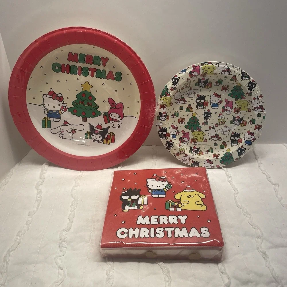 Sanrio Hello Kitty Paper Tableware Party Set Merry Christmas Holiday 144 Piece